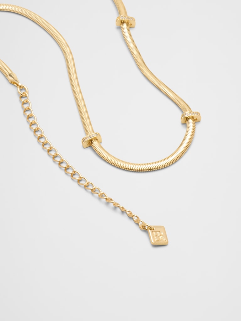 Cubic Zirconia Herringbone Necklace