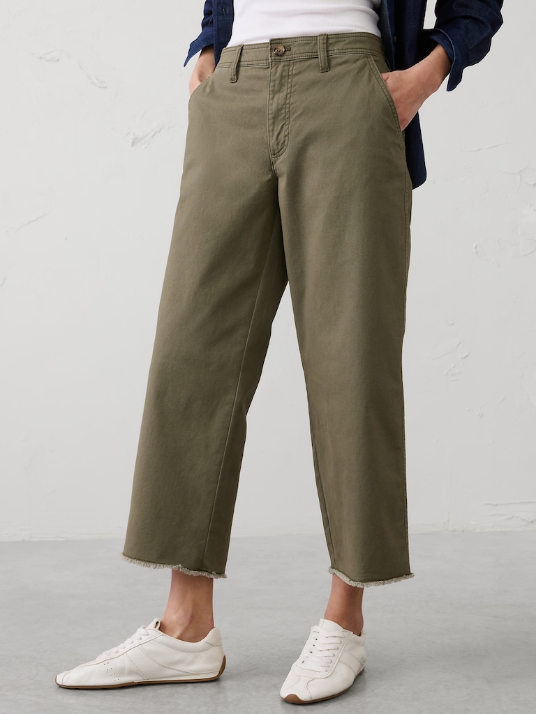 Wide-Leg High-Rise Authentic Cropped Chino