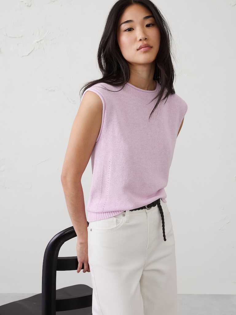 Ramie-Cotton Sweater Tank