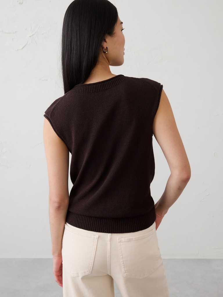 Ramie-Cotton Sweater Tank
