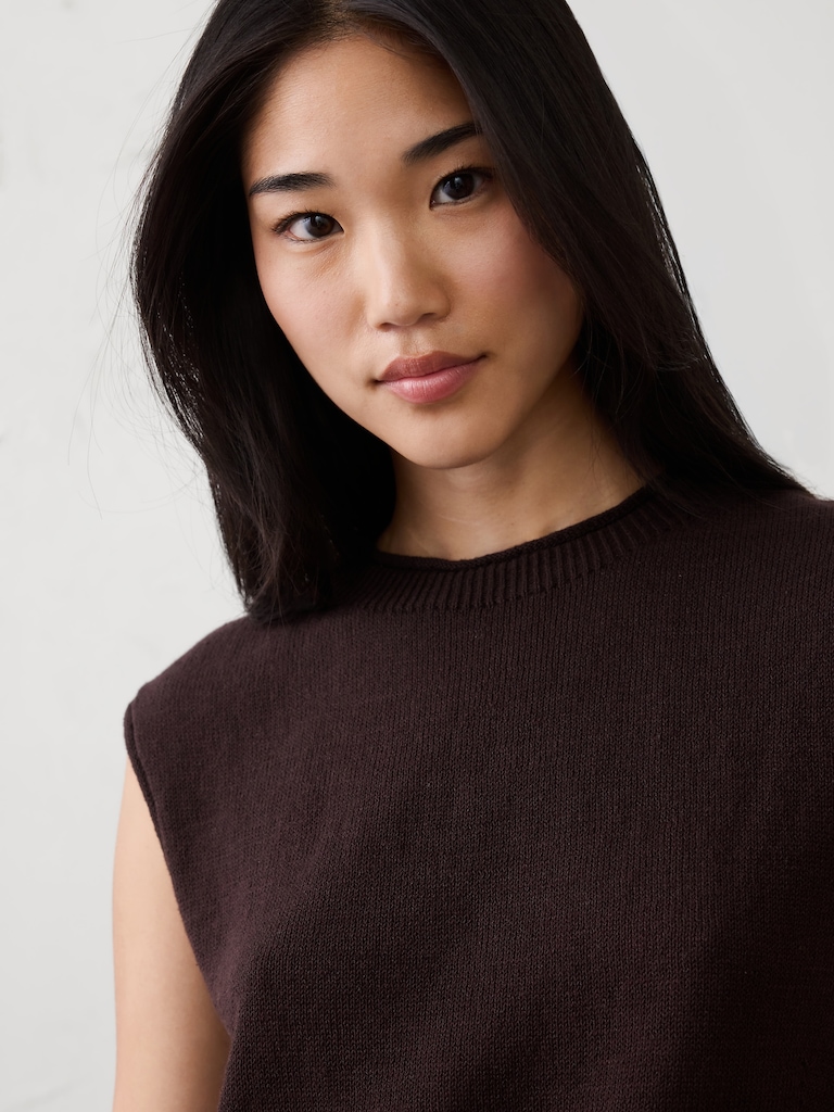 Ramie-Cotton Sweater Tank