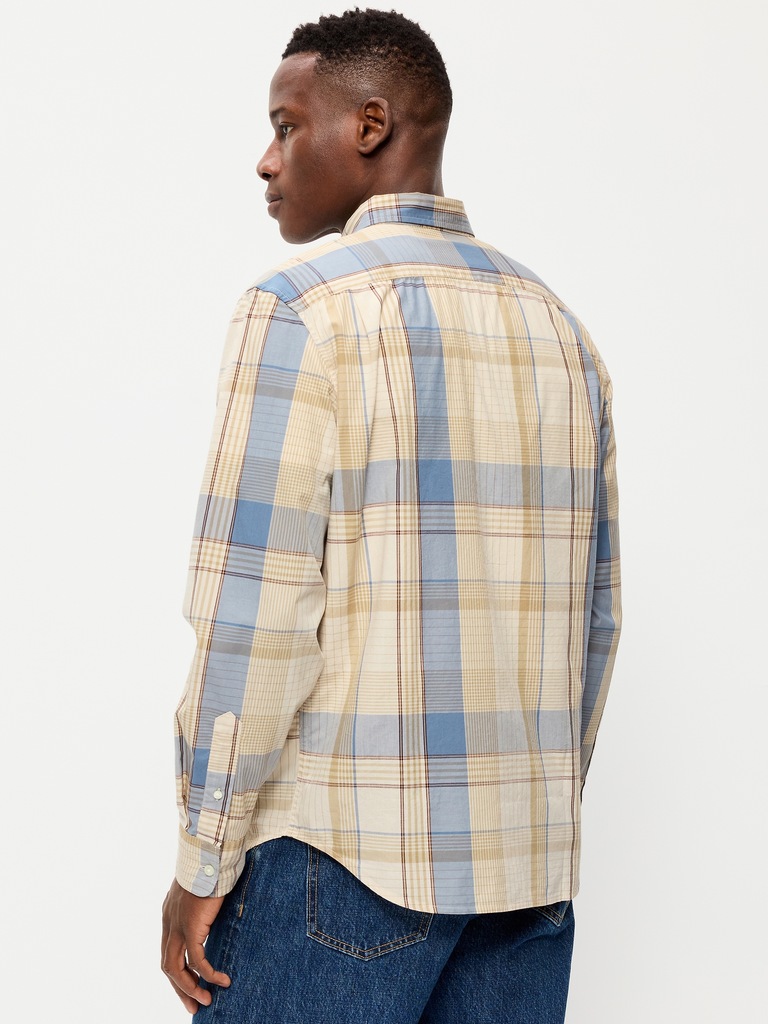 Classic Fit Everyday Plaid Poplin Shirt