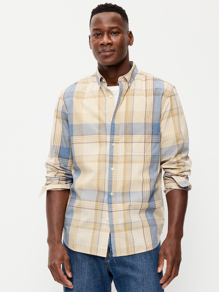 Classic Fit Everyday Plaid Poplin Shirt