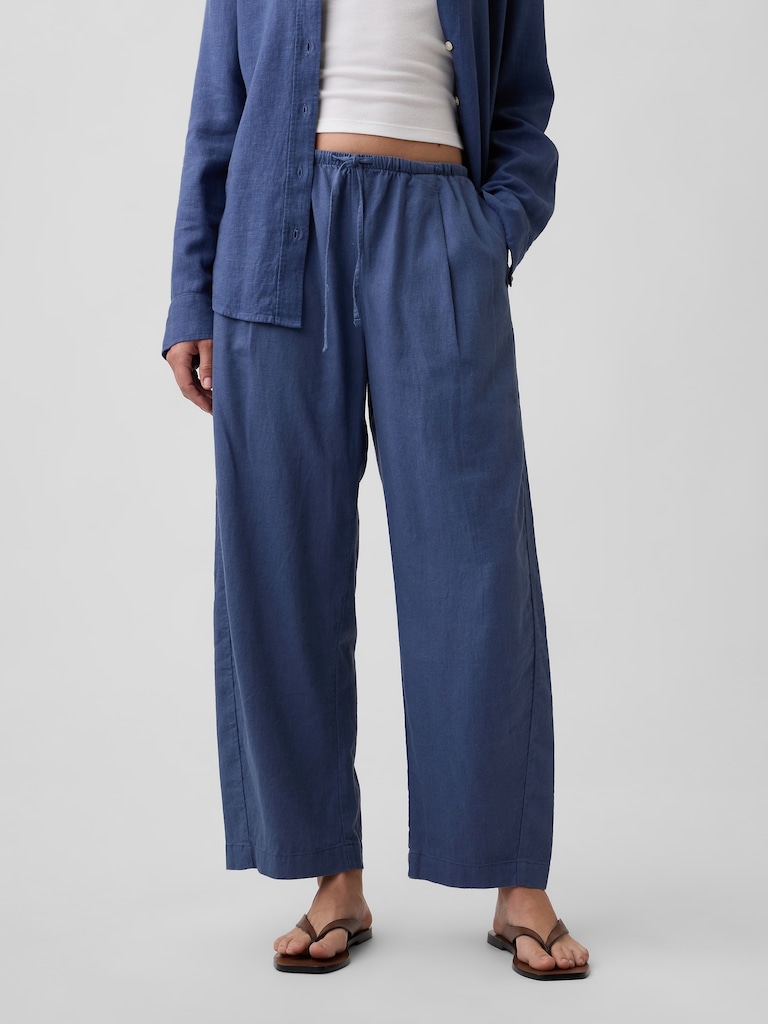 Mid Rise Pull-On Barrel Pants