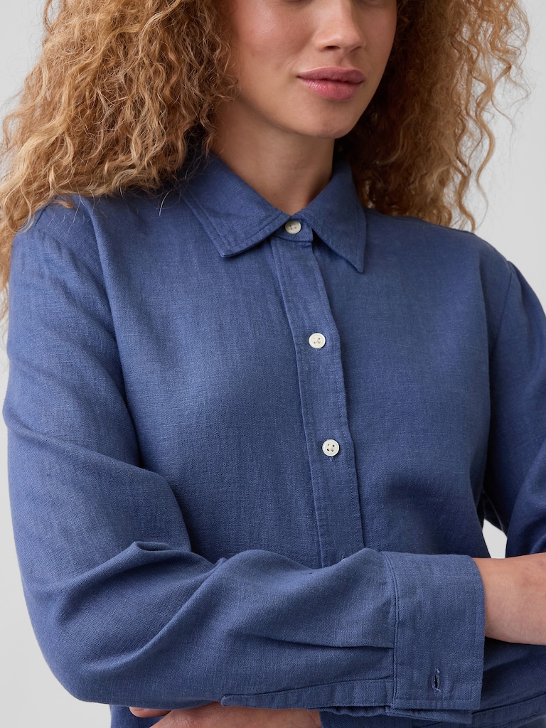 Oversized Linen-Blend Easy Shirt