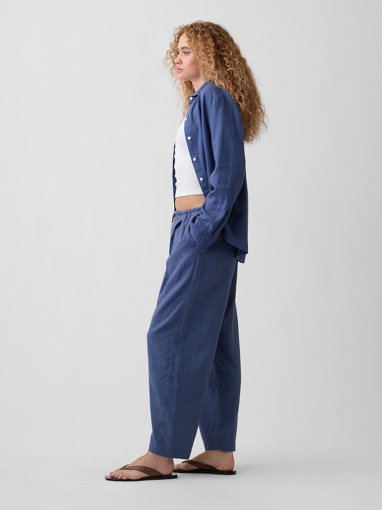 Mid Rise Pull-On Barrel Pants