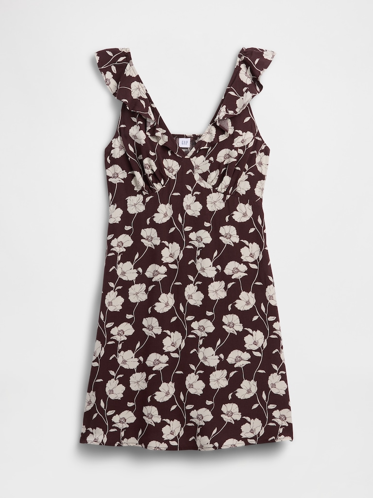 Ruffle V-Neck Mini Dress