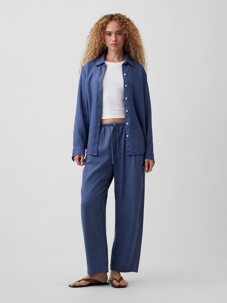 Mid Rise Pull-On Barrel Pants