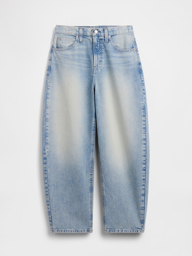 High Rise Crop Barrel Jeans