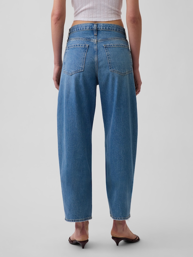 High Rise Crop Barrel Jeans