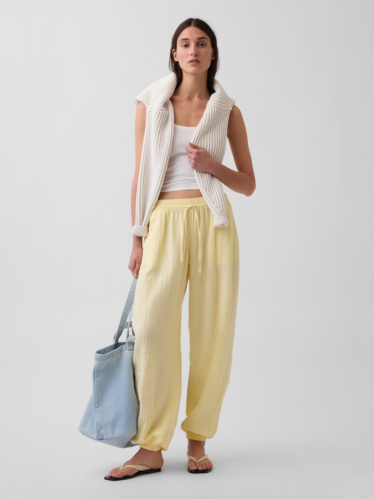 Cotton Gauze Easy Joggers