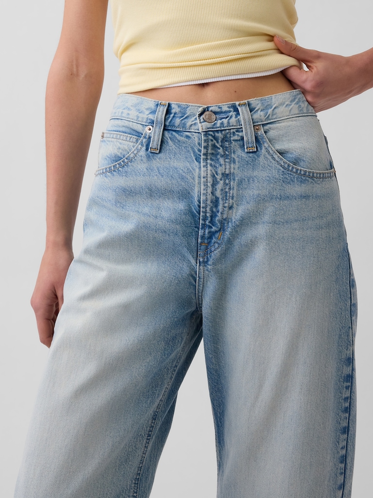High Rise Crop Barrel Jeans