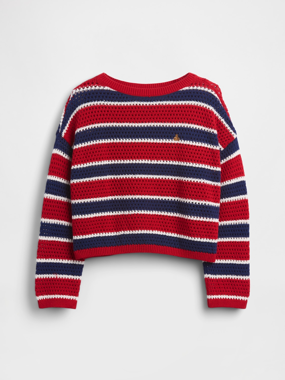 Kids Crochet Oversized Stripe Sweater