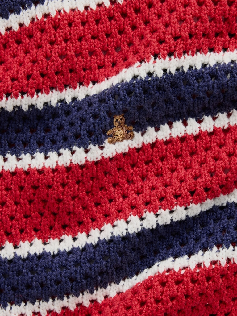 Kids Crochet Oversized Stripe Sweater