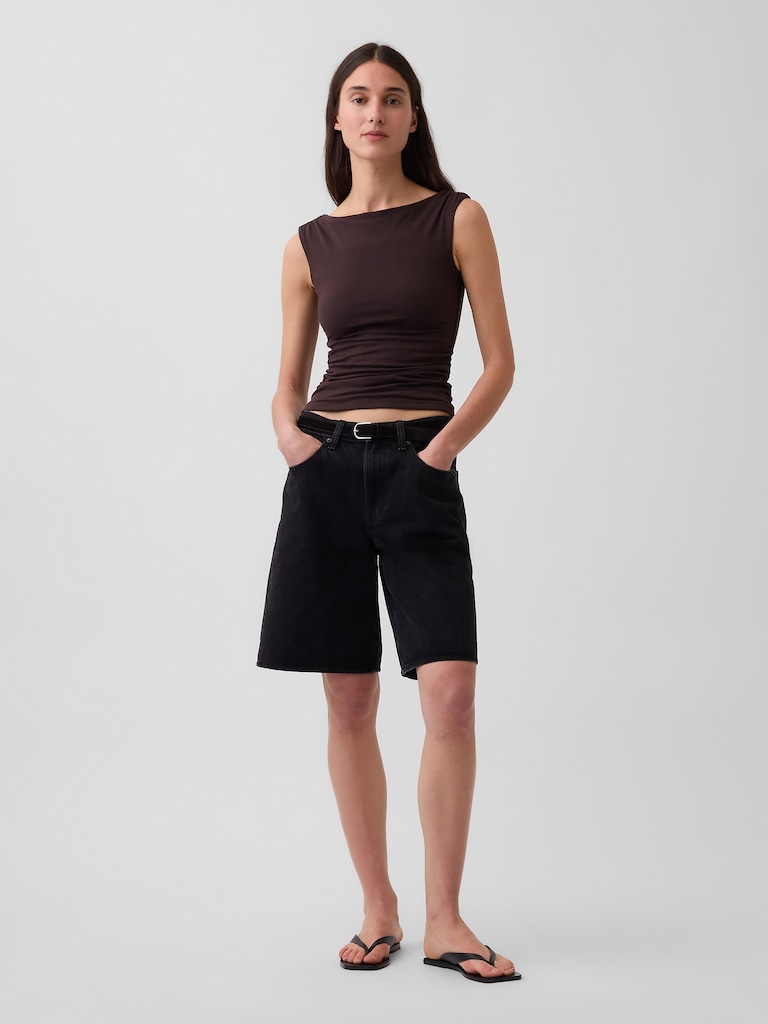 CloseKnit Jersey Ruched Crop Top
