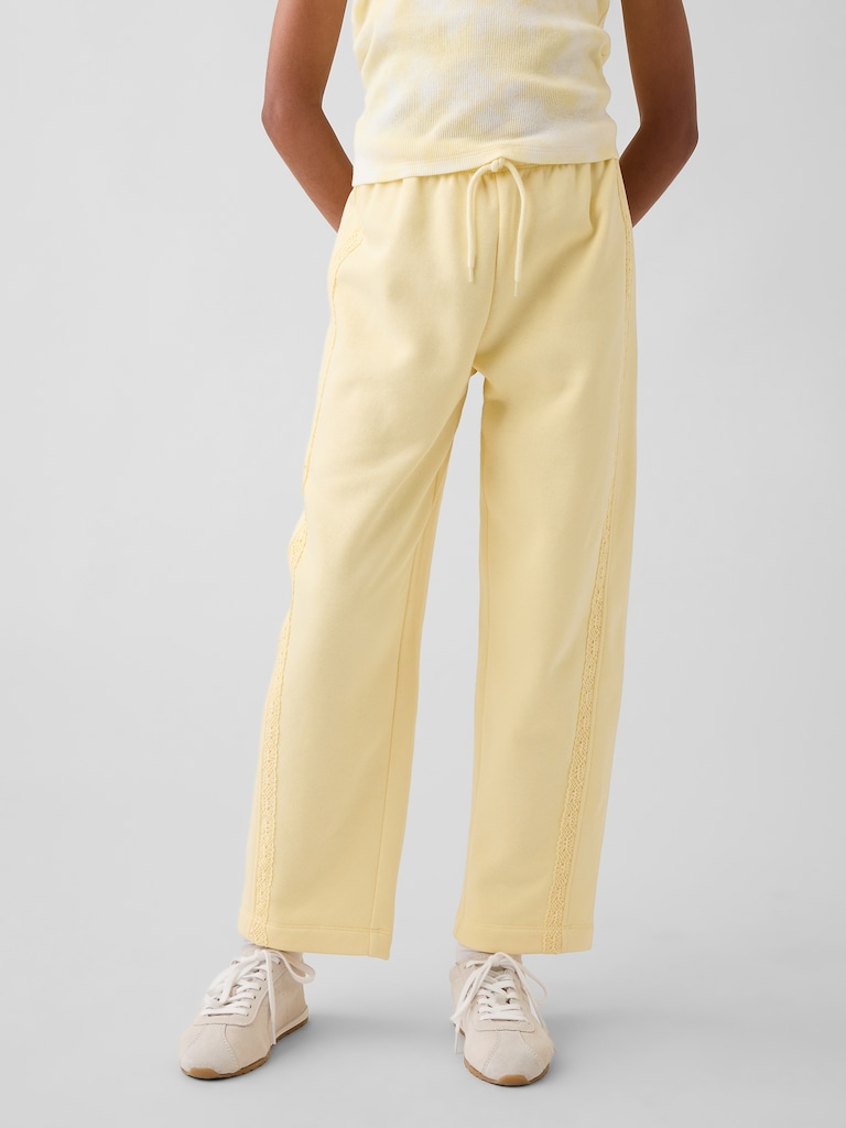 Kids VintageSoft Relaxed Lace-Trim Barrel Joggers