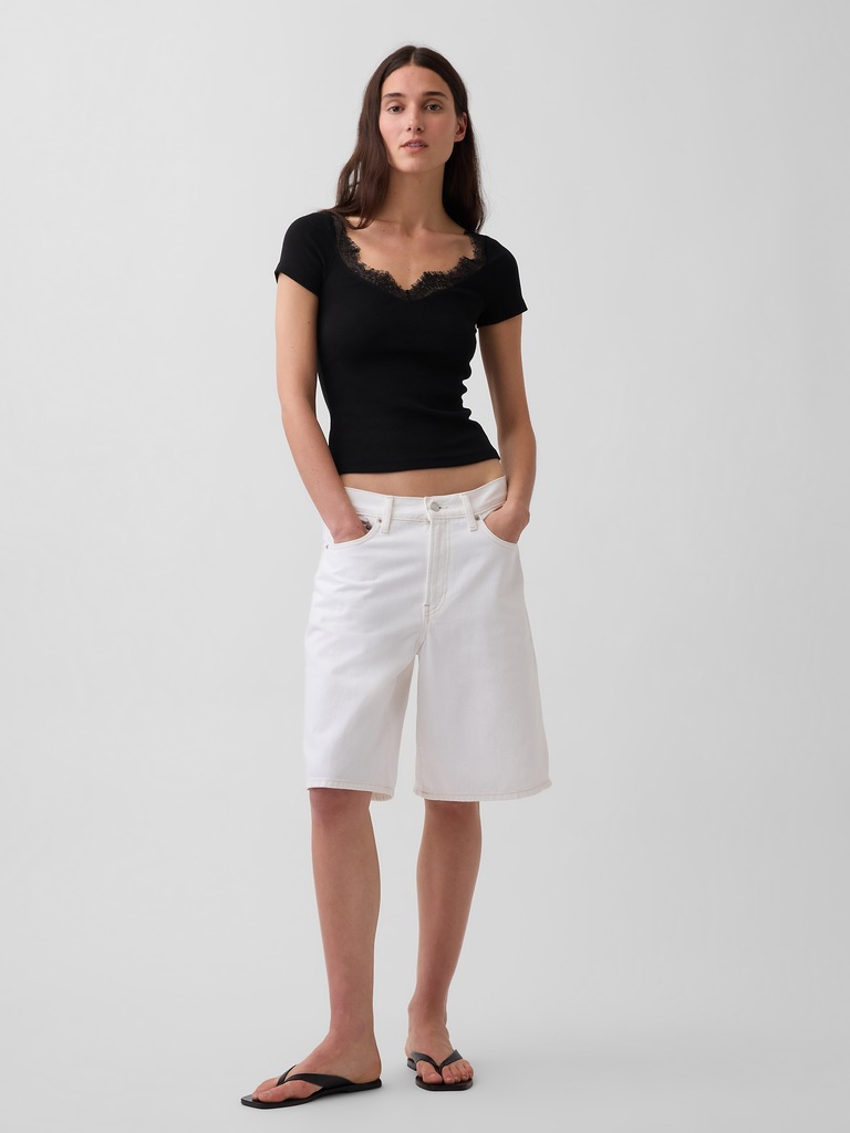 Modern Lace-Trim Top