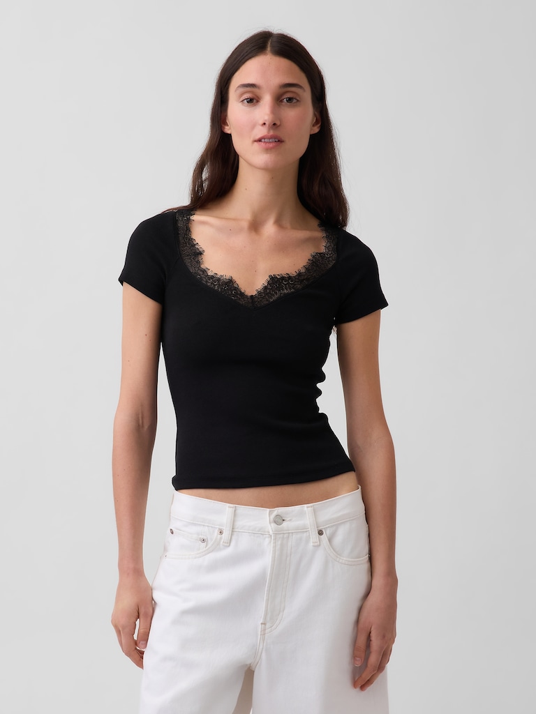 Modern Lace-Trim Top