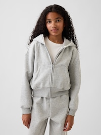 Kids VintageSoft Relaxed Lace-Trim Zip Hoodie