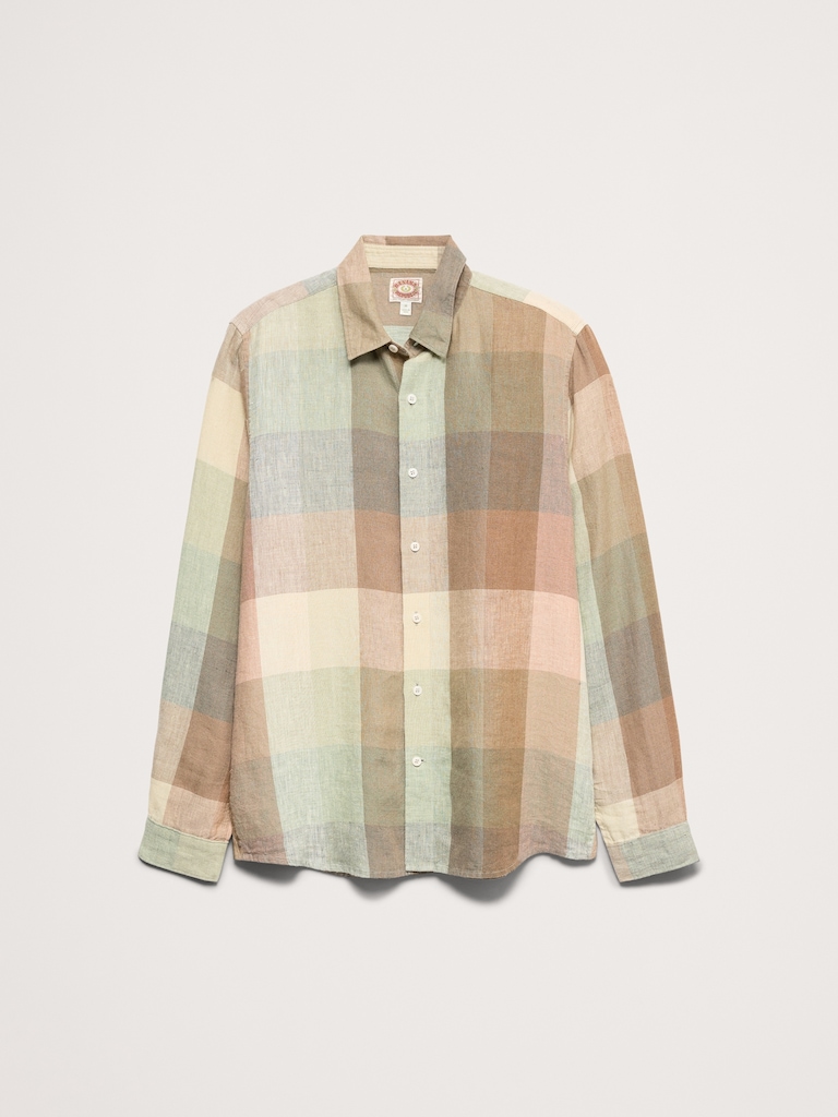 Archive Reissue Standard-Fit Plaid Linen Shirt