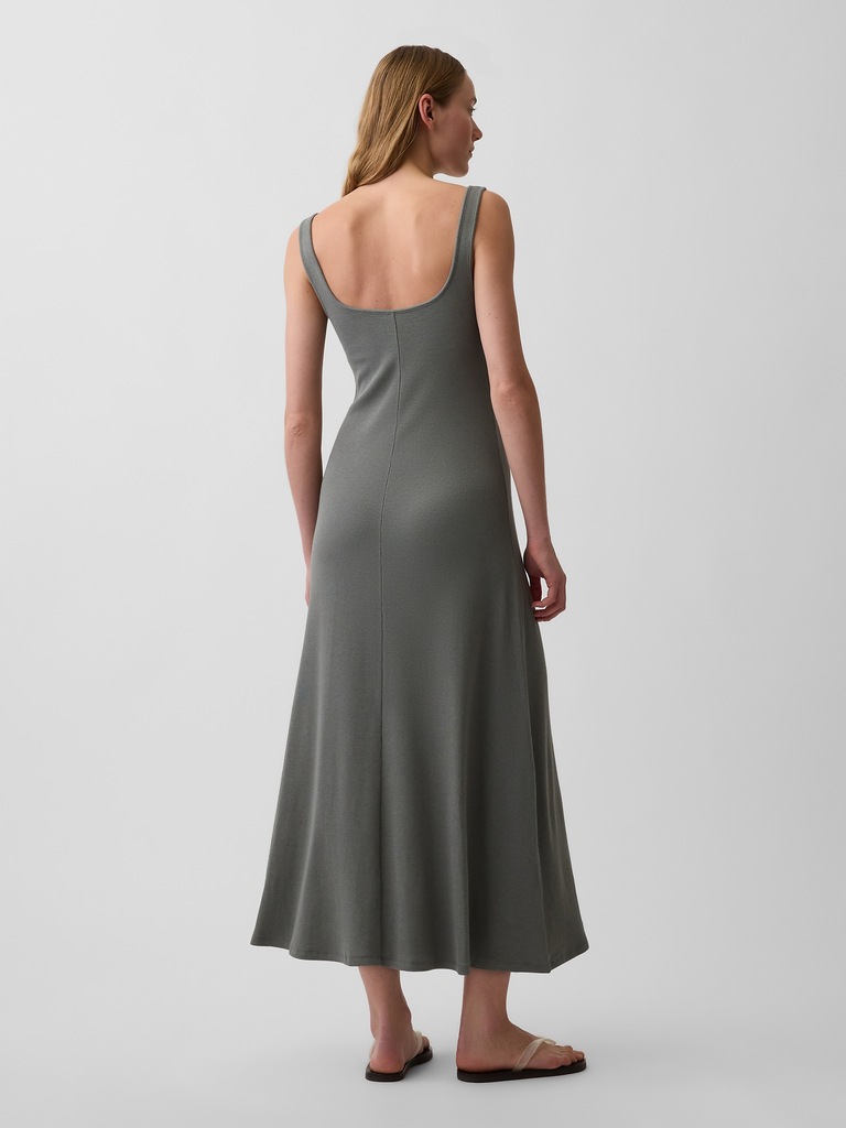Modern Rib Square-Neck Maxi Dress