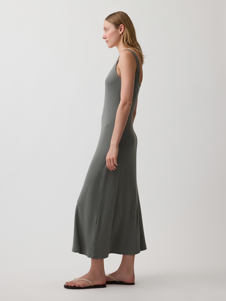 Modern Rib Square-Neck Maxi Dress