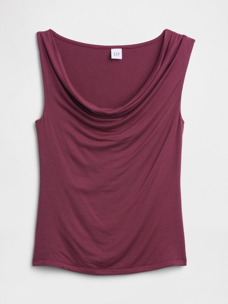 Sleeveless Cowl-Neck Top