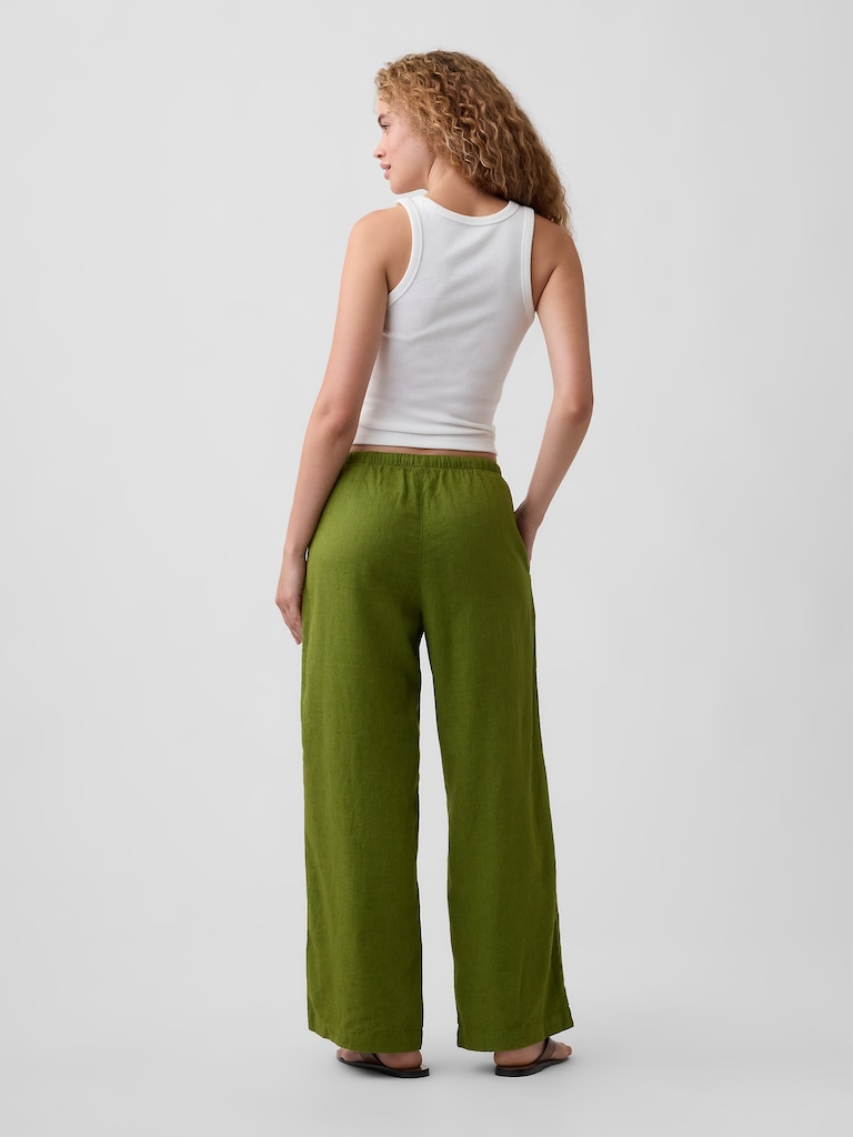 Relaxed Linen-Blend Wide-Leg Pants