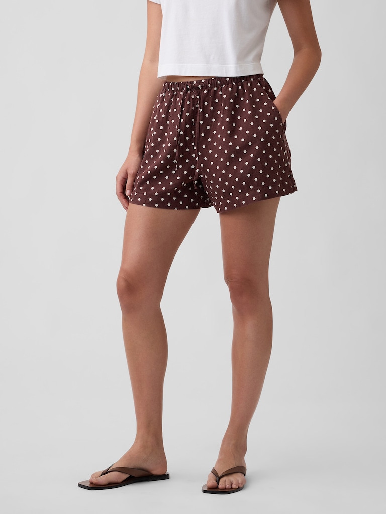 4" Pull-On Linen-Blend Shorts