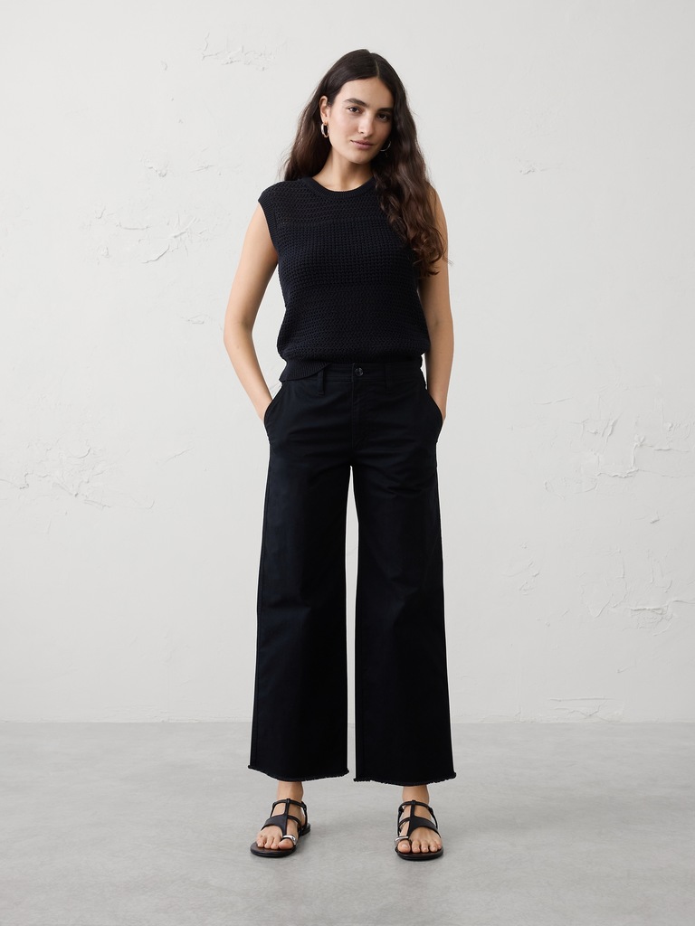 Wide-Leg High-Rise Authentic Cropped Chino