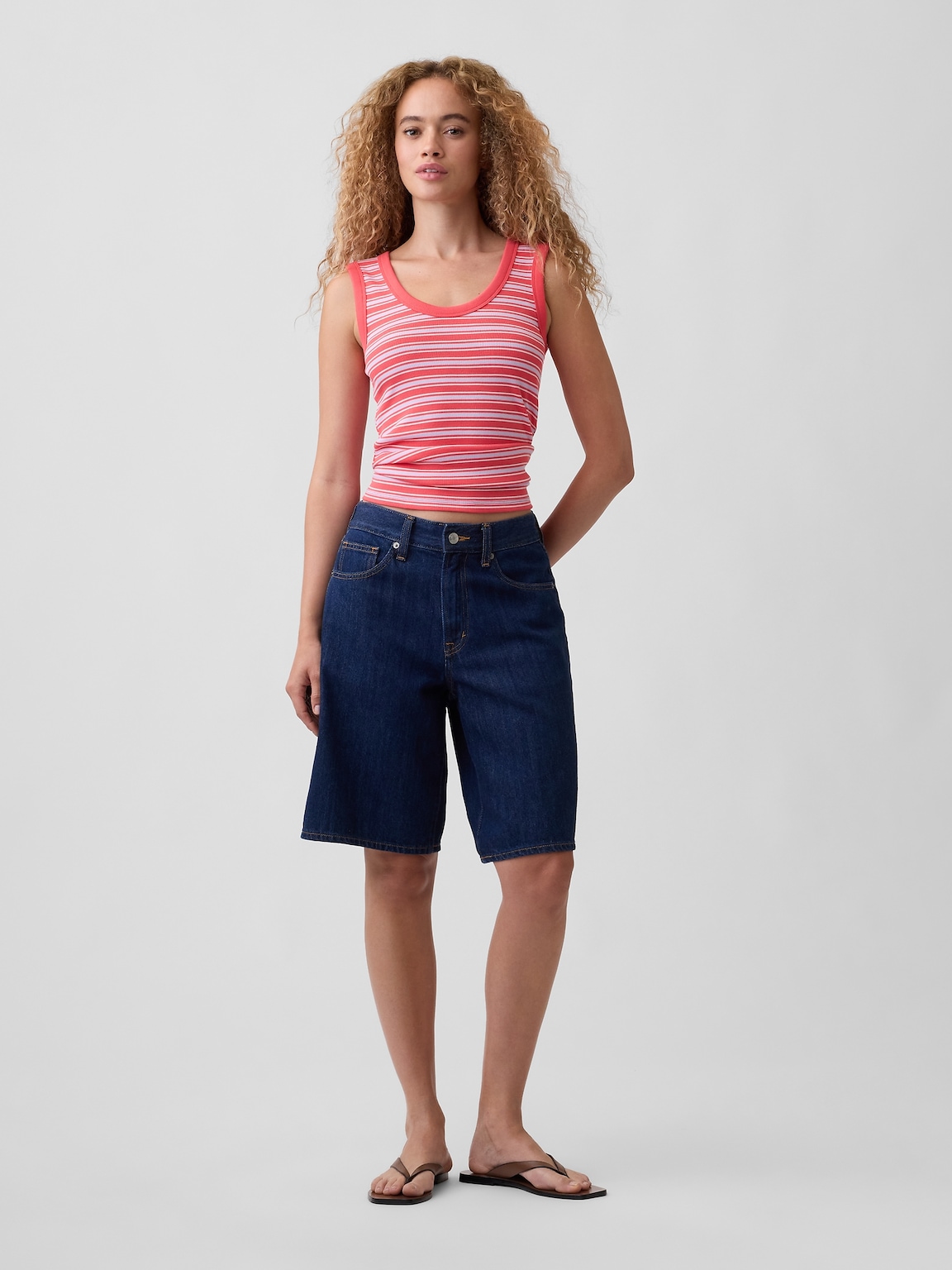 Ribbed Scoopneck Tank Top