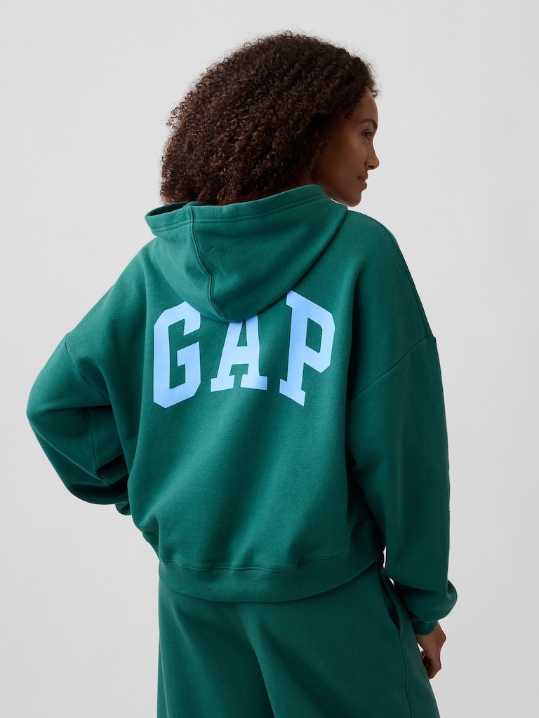 Relaxed Gap Mini-Logo Cropped Hoodie