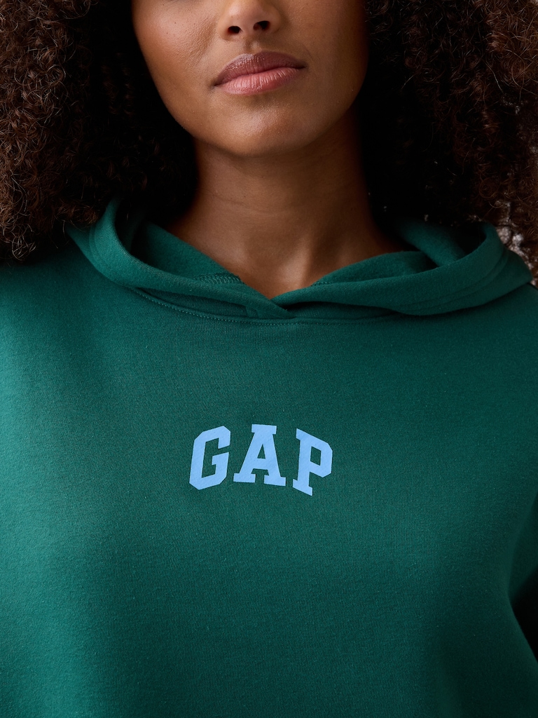 Relaxed Gap Mini-Logo Cropped Hoodie