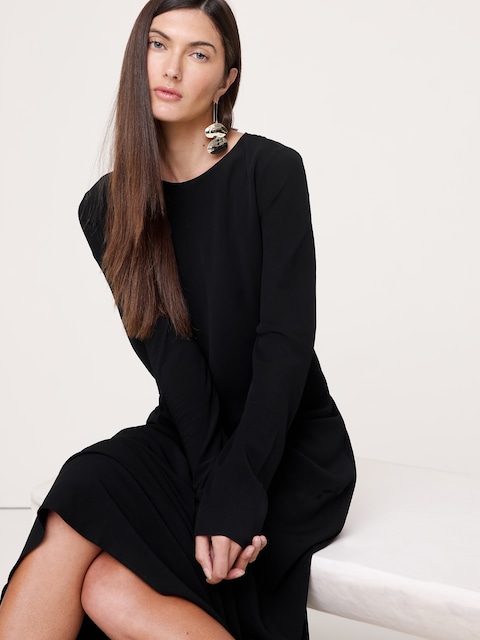 chinese dress ladies GAP Womens Smocked Waist Maxi Dress, Black 1, X-Small Petite at Amazon  Women's Clothing store main image 0