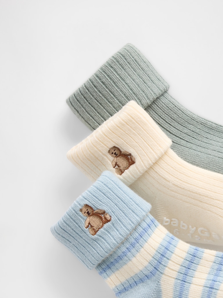 Baby Foldover Rib Socks (3-Pack)