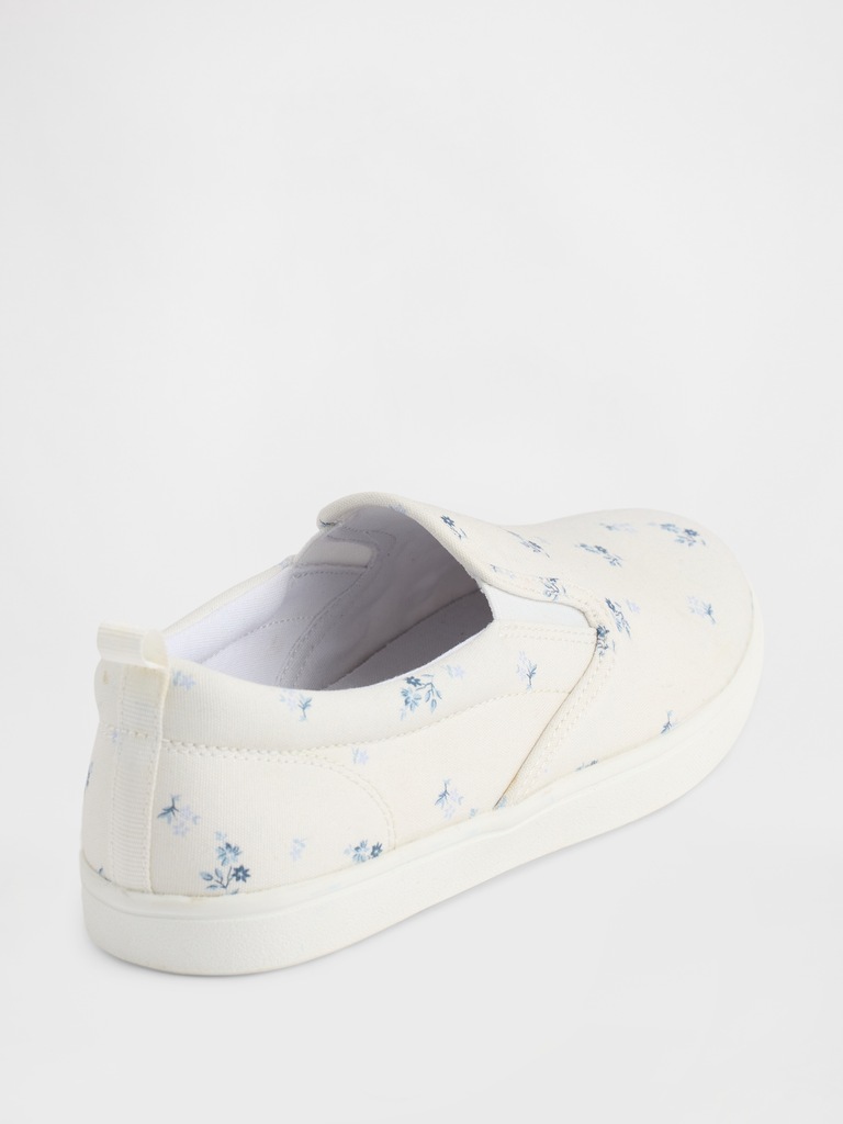 Kids Floral Slip-On Sneakers