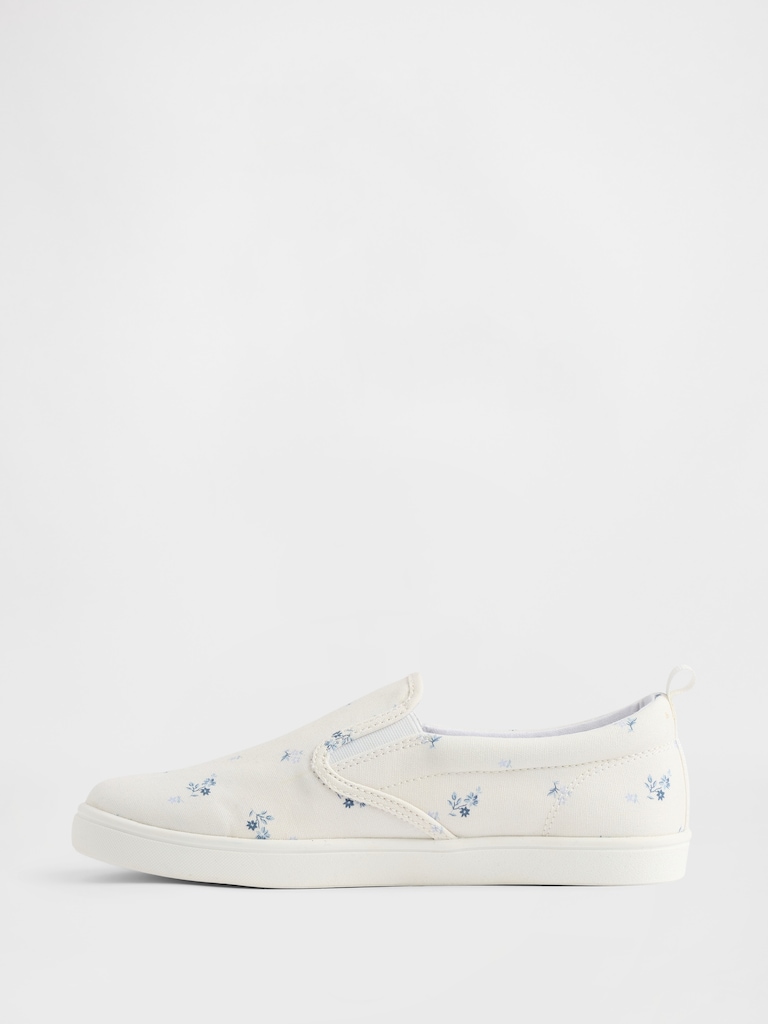 Kids Floral Slip-On Sneakers