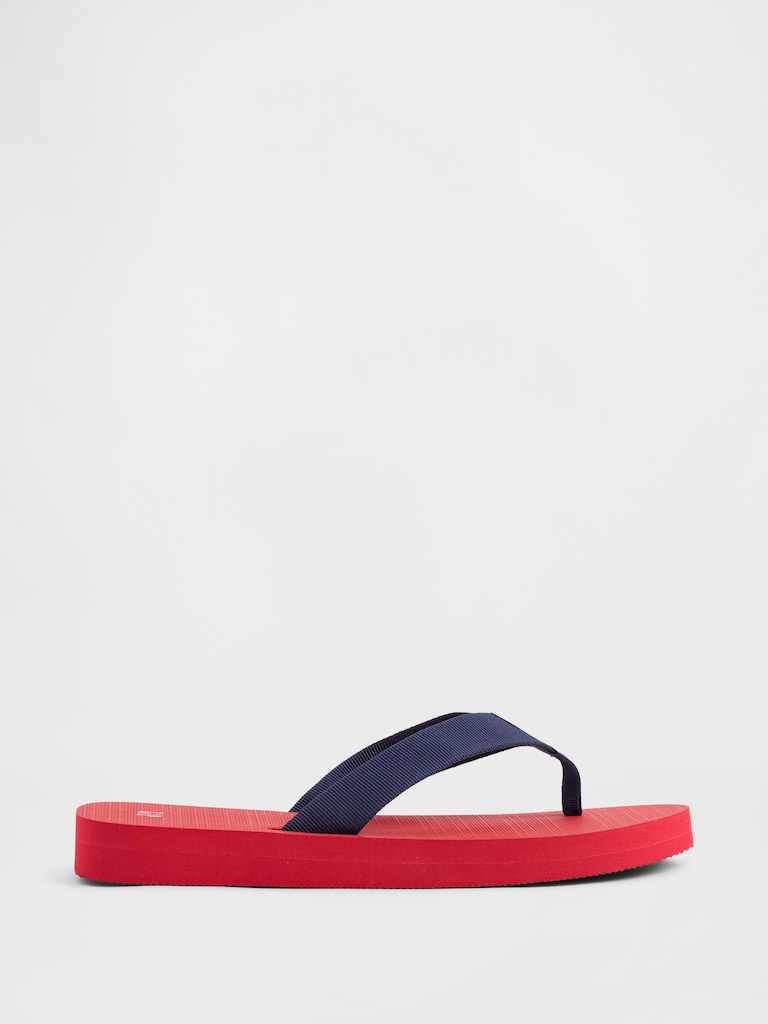 Canvas Platform Flip Flops