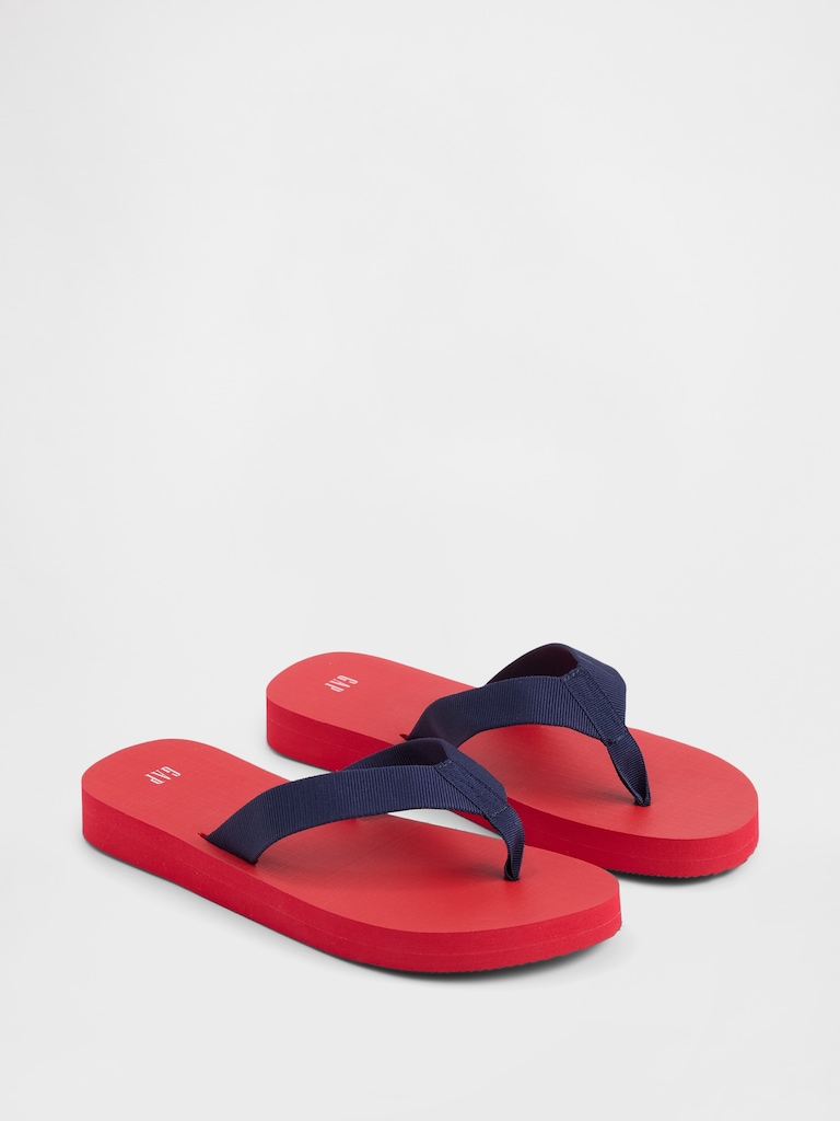 Canvas Platform Flip Flops