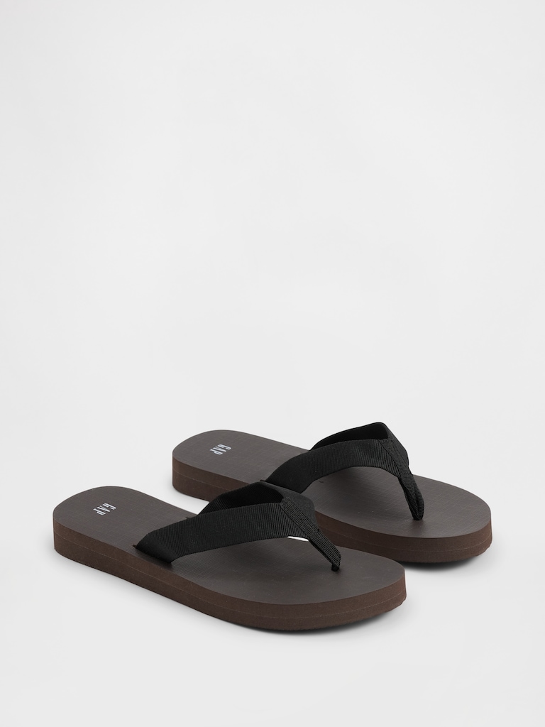 Canvas Platform Flip Flops