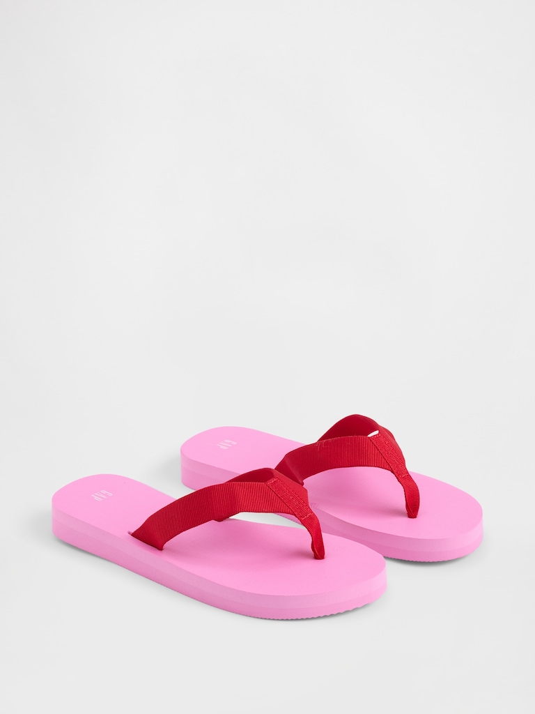 Canvas Platform Flip Flops