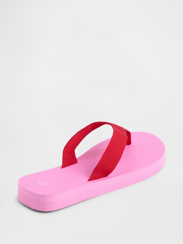 Canvas Platform Flip Flops
