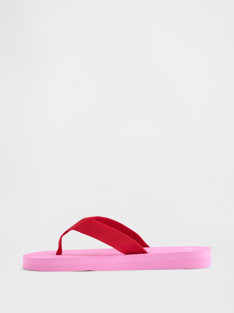 Canvas Platform Flip Flops