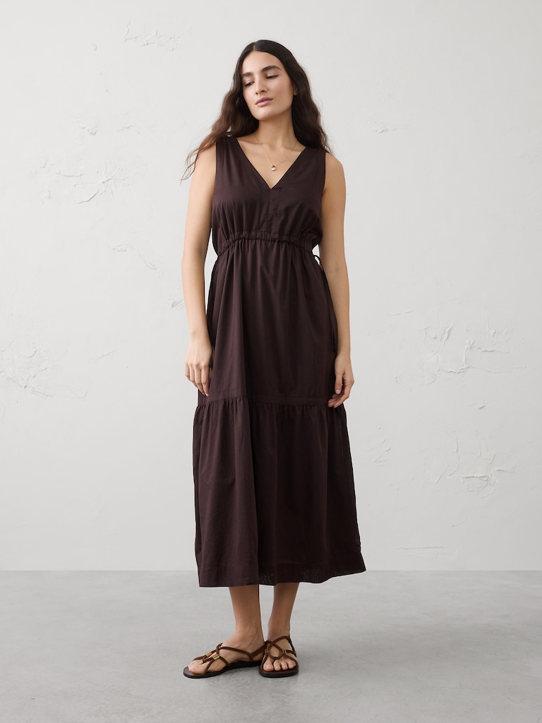 Voile Side-Tie Maxi Dress