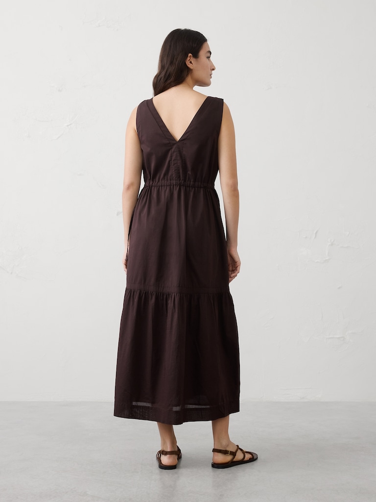 Voile Side-Tie Maxi Dress