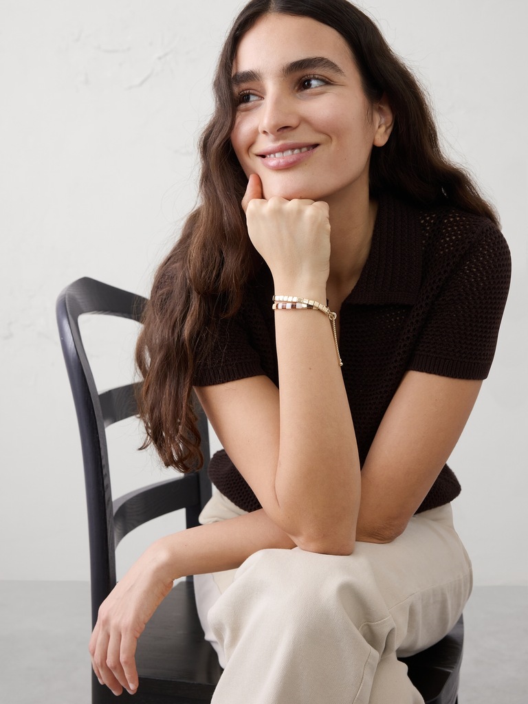 Pull Through Chicklet Bracelet Set
