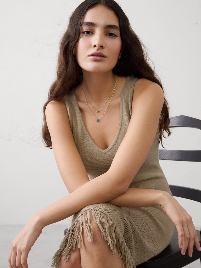 Layered Stone Pendant Necklace