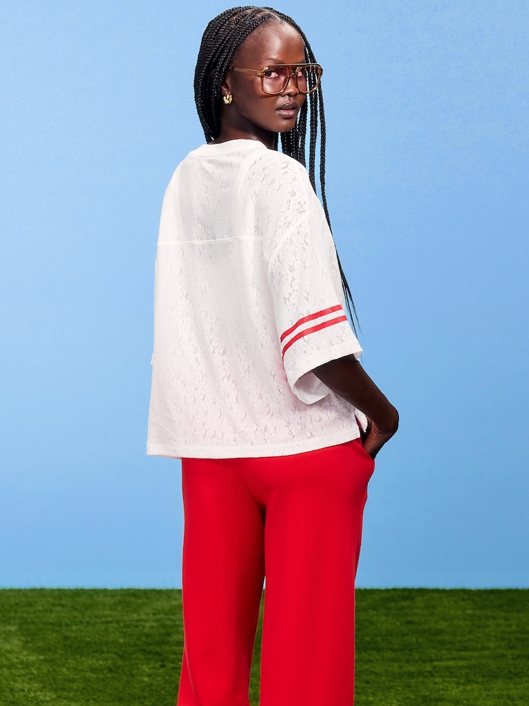 FIFA World Cup 26™ USA Boxy Lace V-Neck T-Shirt for Women