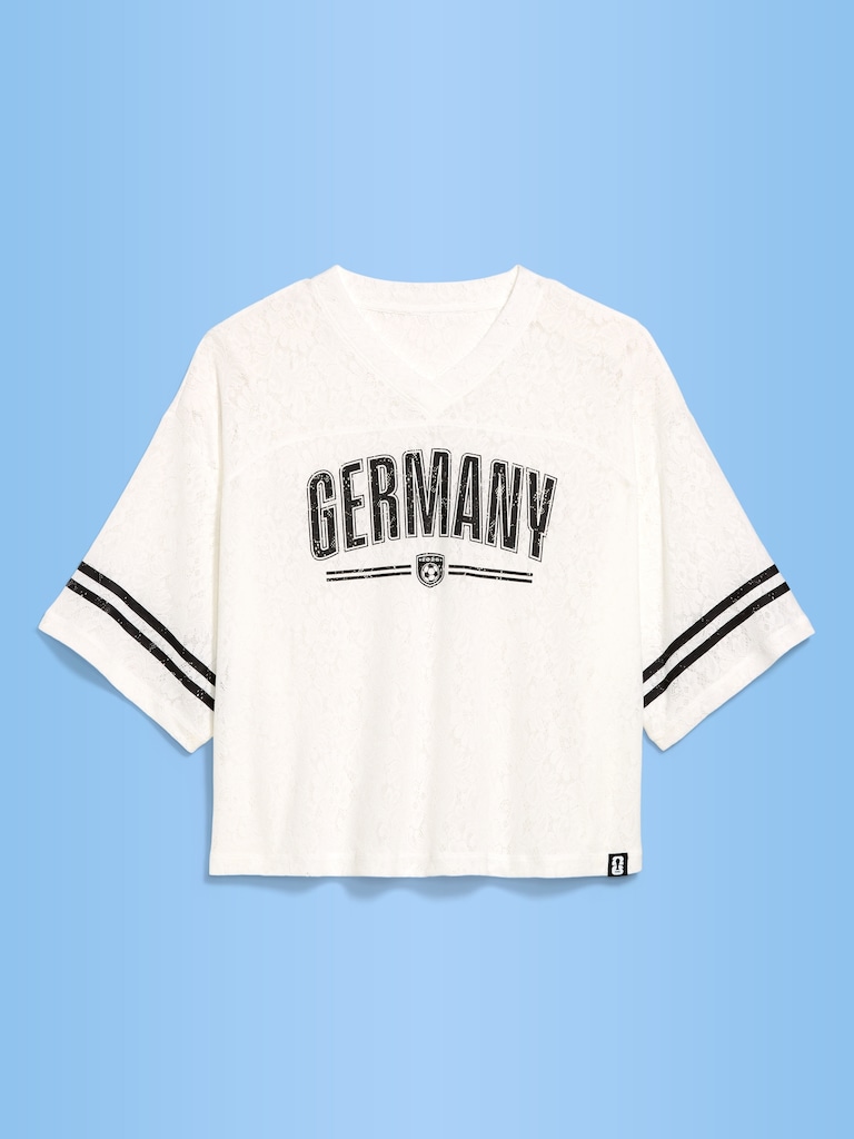 FIFA World Cup 26™ Germany Boxy Lace V-Neck T-Shirt for Women