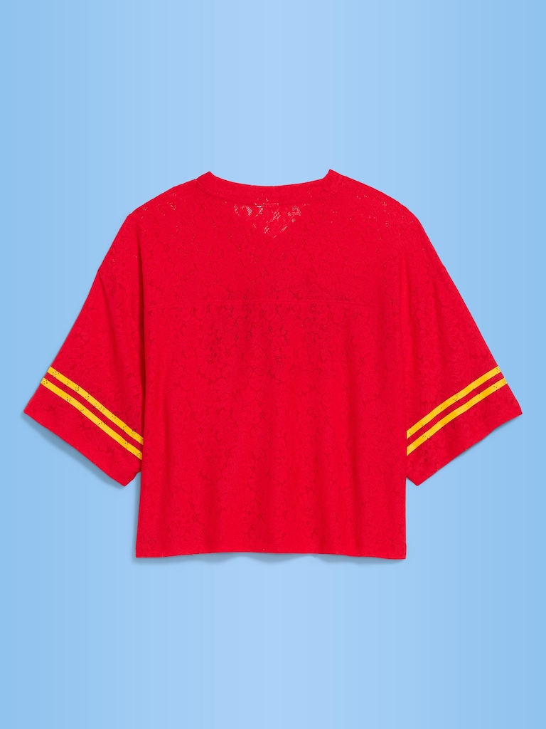 FIFA World Cup 26™ Spain Boxy Lace V-Neck T-Shirt for Women